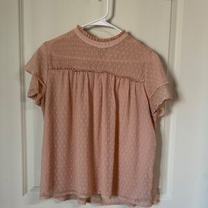 Japna Blush Ruffle Sleeve Blouse